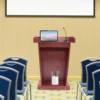 Wooden Church Classroom Lecture Stand Presentation Stand for Office Church Paint-Free Stable Structure Raised Edges 3