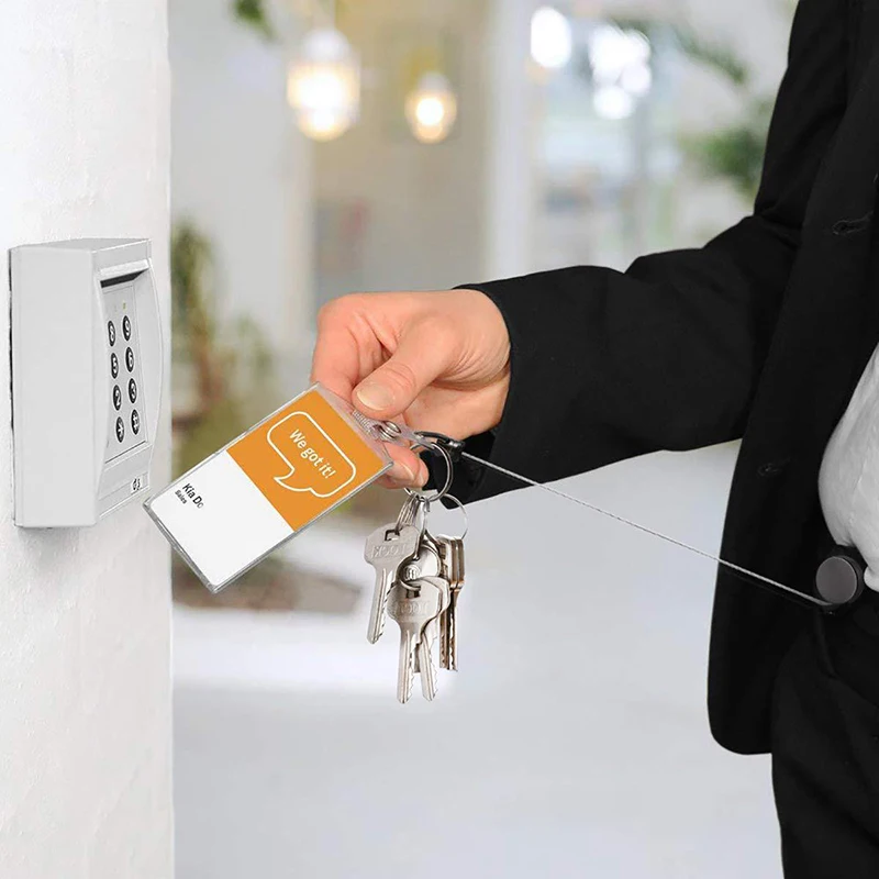 Retractable Metal Keychain and Badge Holder with Recoil Clips