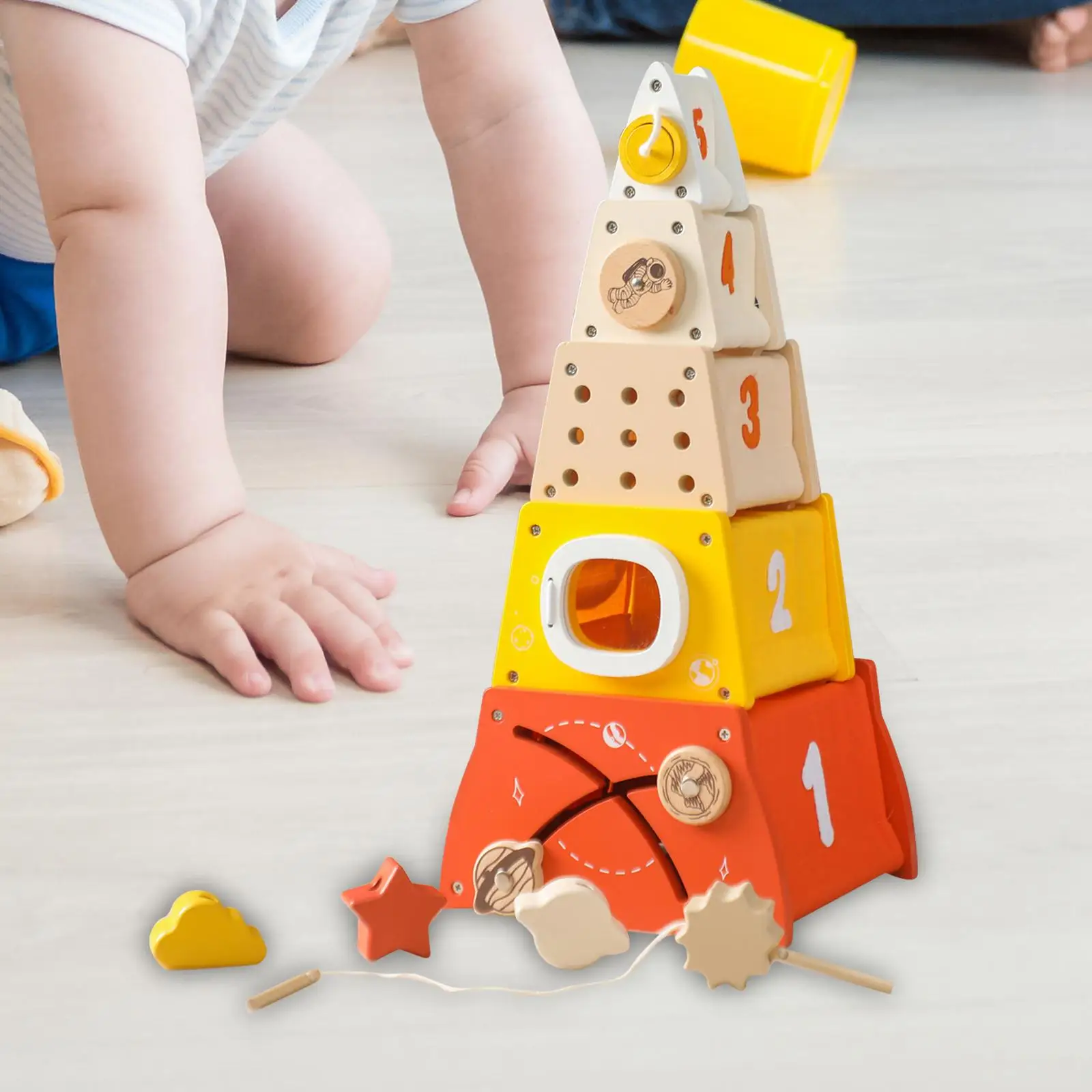 

Stacking Toy Nesting Box Fine Motor Skills Game Balancing Building Blocks for Children 12 18 Month Girls Boys New Year Gifts