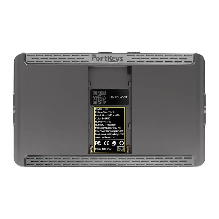 Portkeys LH7H 7 inch 1000nits Monitor 1920 x 1080 High Brightness Built-in Heat Dissipation 4K HD 30p Input 1080 VS LH7P