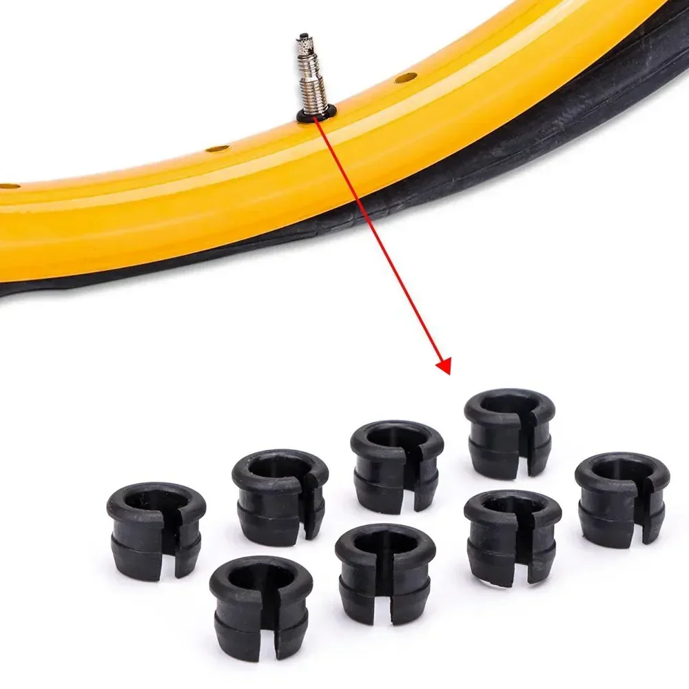 8-Piece Set: Schrader to Presta Valve Conversion Adapter with Rubber Plug