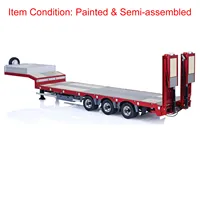 3 Axles RC 1/14 Metal Gooseneck Trailer CNC Model with UBEC Servo for Remote Control Tractor Truck Car Painted Toy THZH1752 2