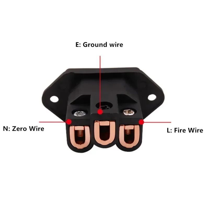 High-Quality 3-Pin AC Power Connector Audio Plug for DIY Hi-Fi Amplifier Projects