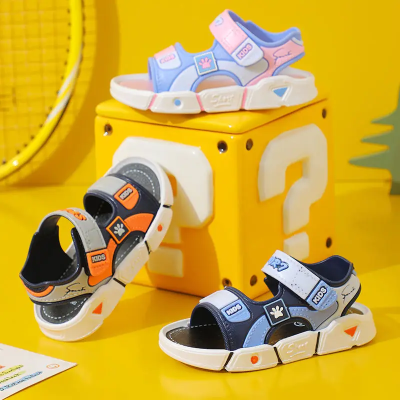 Children's Summer Boys Rubber Sandals Baby Shoes Kids Flat Child Beach Shoes Sports Soft Non-slip Casual Toddler Sandals