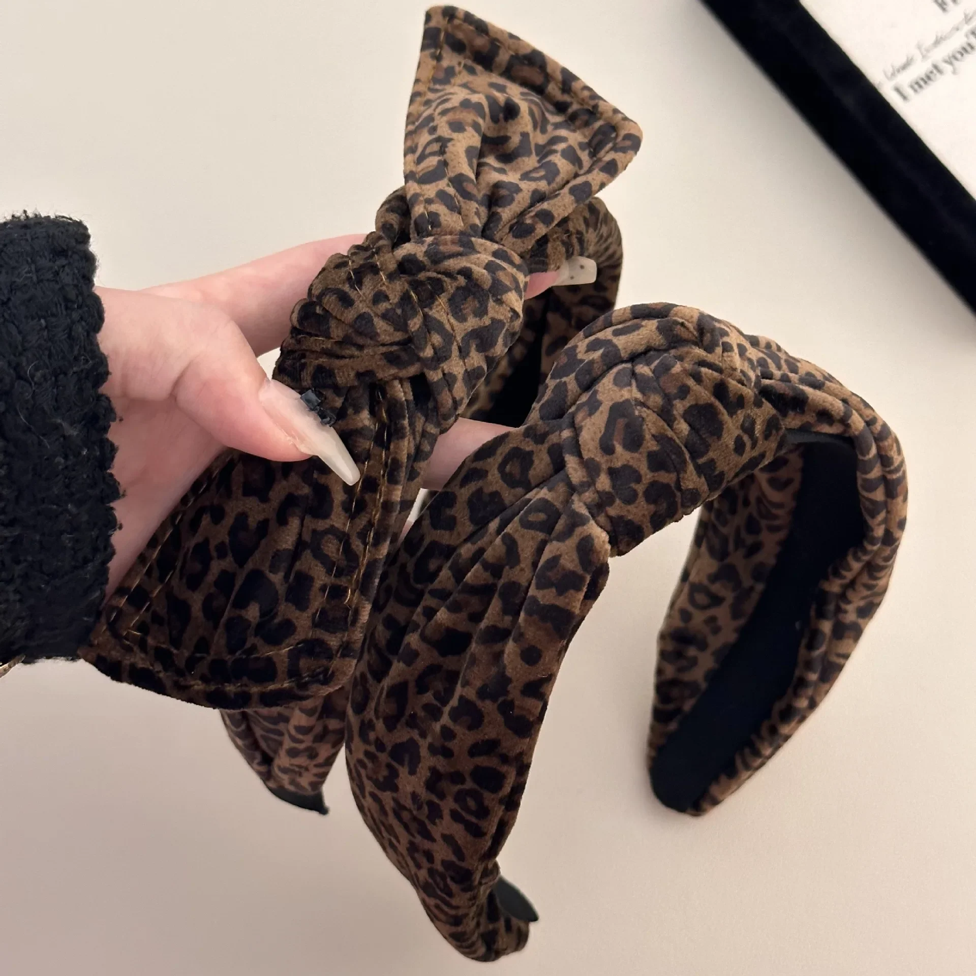Leopard print headband for women girl hair accessories band bow vintage Hoops popular makeup kpop rollers washing fashion new in