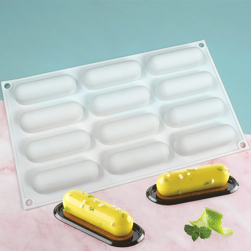 Ovale lange Streifen-Mousse-Kuchenform aus Silikon, Gebäckform für Süßigkeiten, Kuchenformen, Backblech, DIY, hausgemachte französische Süßigkeiten, Backform – Detail 5