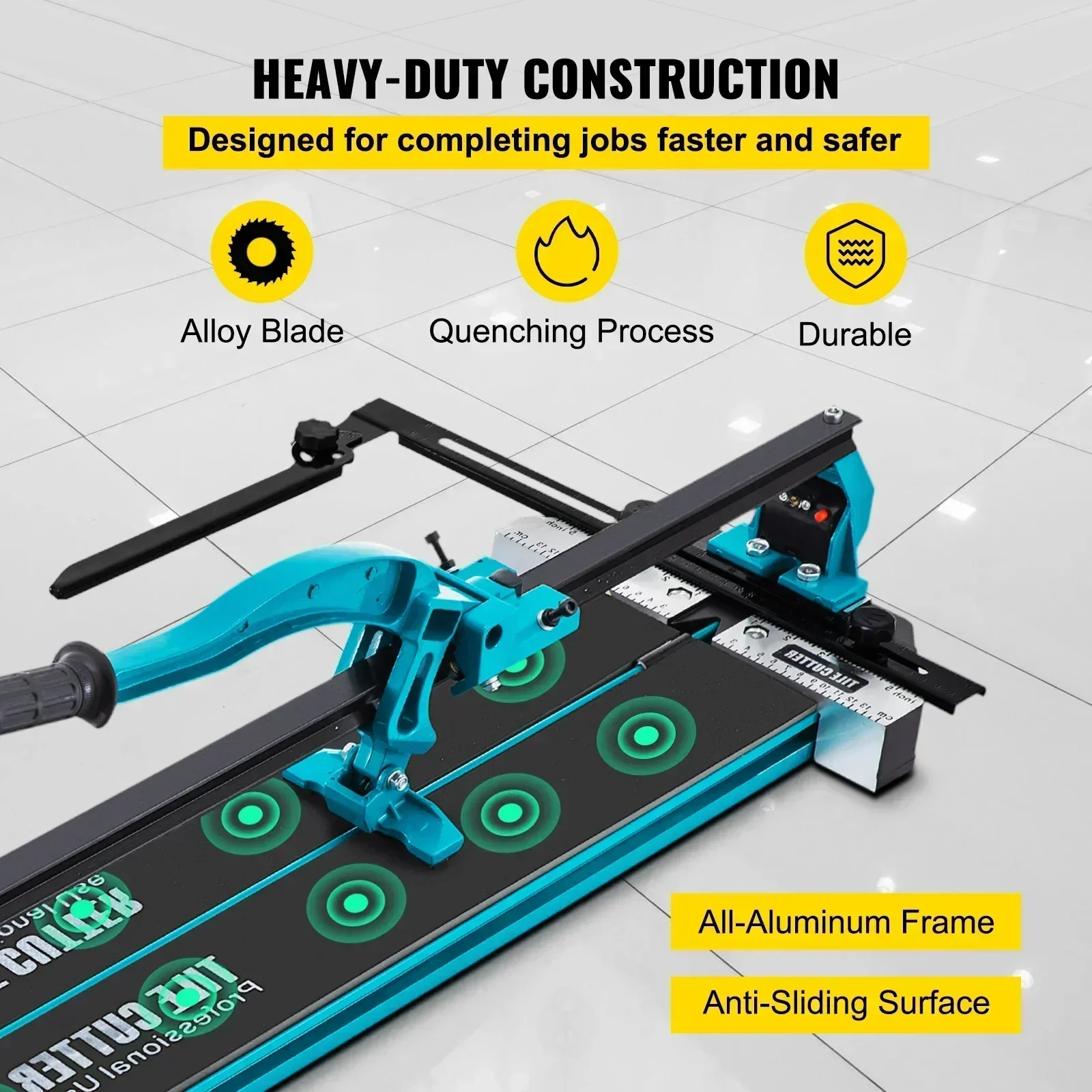 VEVOR Manual Tile Cutter Precise Laser Positioning Single Rail Hand Cutter Tool for Cutting Ceramic Porcelain Granite Floor Tile 6