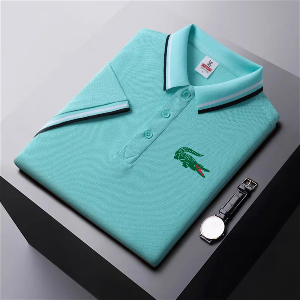 2024 Men's Short-sleeved Polo Shirt Summer Quick-drying Breathable T-shirt High Quality Business Casual Comfortable Short-sleeve