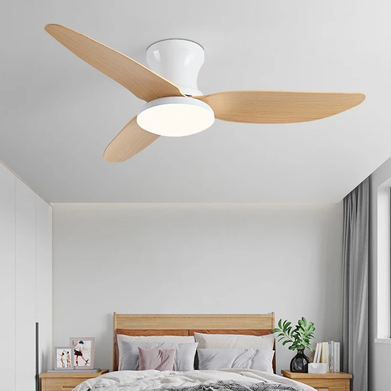 Smart LED Ceiling fan light 3 leaves Low Floor Strong Wind Low noise 6-Speed Timed Remote Control APP Simple Household Fan Lamp