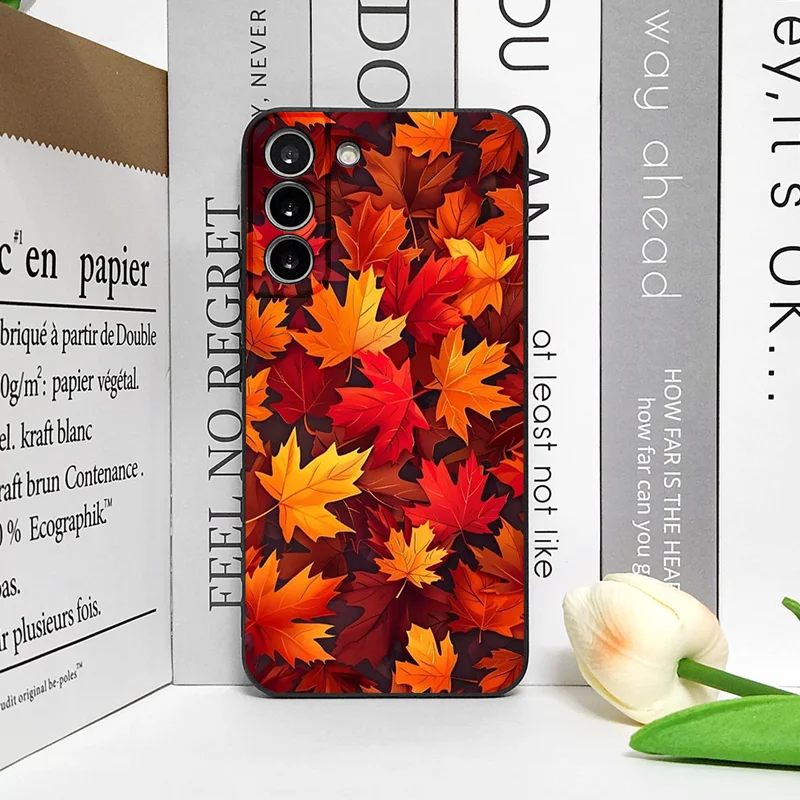 Hand-Painted Autumn Maple Leaf Shockproof Phone Case - Soft Cover Art s