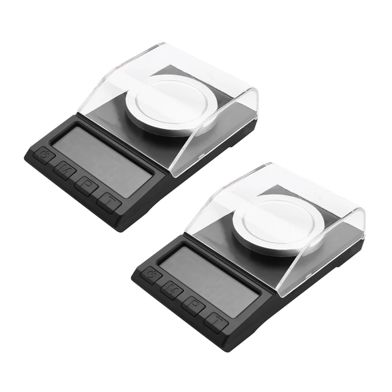 

2X 0.001G Precision Electronic Scales Digital Weighing Gem Jewelry Diamond Scale Portable Lab Weight Milligram Scale