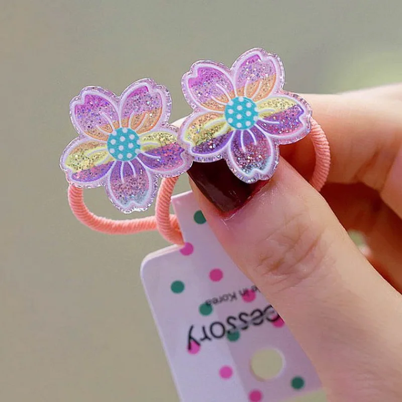 1set Kinder Cartoon Kaninchen Delphin Haar Gummibänder Nette Bogen Haar Krawatte Seil Für Baby Kleine Blume Scrunchie Mädchen haar Zubehör – Detail 6