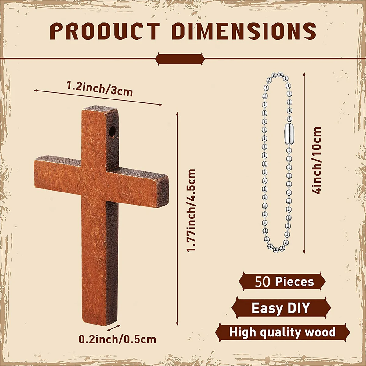 Wooden Cross 10/20/30/40pcs Home Decoration Handmade Christian Cross Pattern Ornamentation