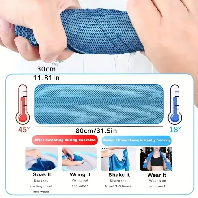 1PC Outdoor Exercise Cool Towel Handling Work Wipe Sweat Quick Drying Polyester Soft Breathable Sports Towel for Outdoor 3