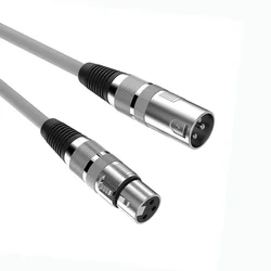 Premium XLR Male to Female 3 - Pin Audio Cable with OFC and Dual Shielding - Various Lengths - 1m (Grey)