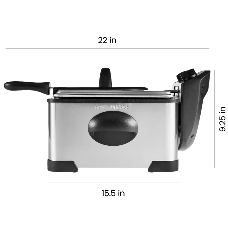 Chefman 4.5L Dual Cook Pro Deep Fryer, Adjustable Temp & Timer, Stainless  Steel - AliExpress