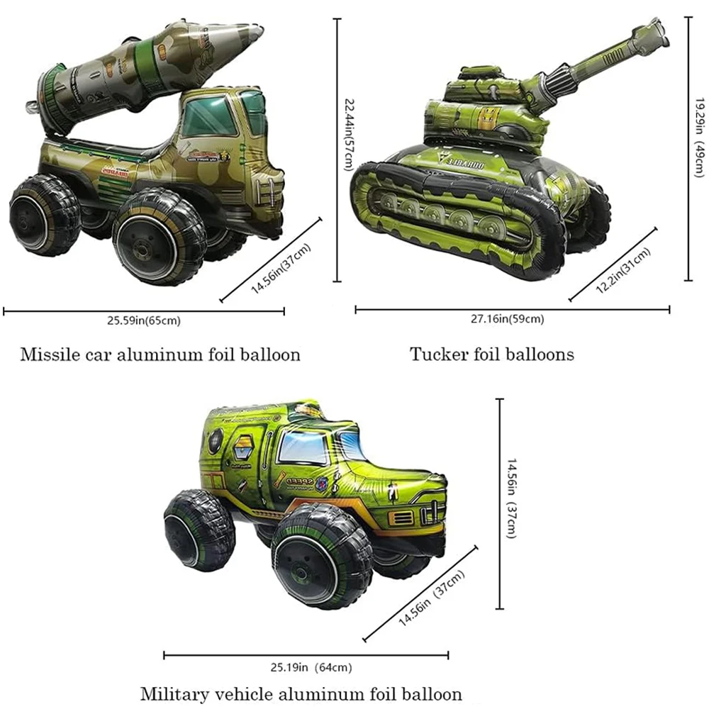Armee Camouflage Party Folie Tank Flugzeug Ballon Camo Latex Ballon Banner Kuchen Topper für Jungen Militär Geburtstag Dekorationen Spielzeug – Detail 16
