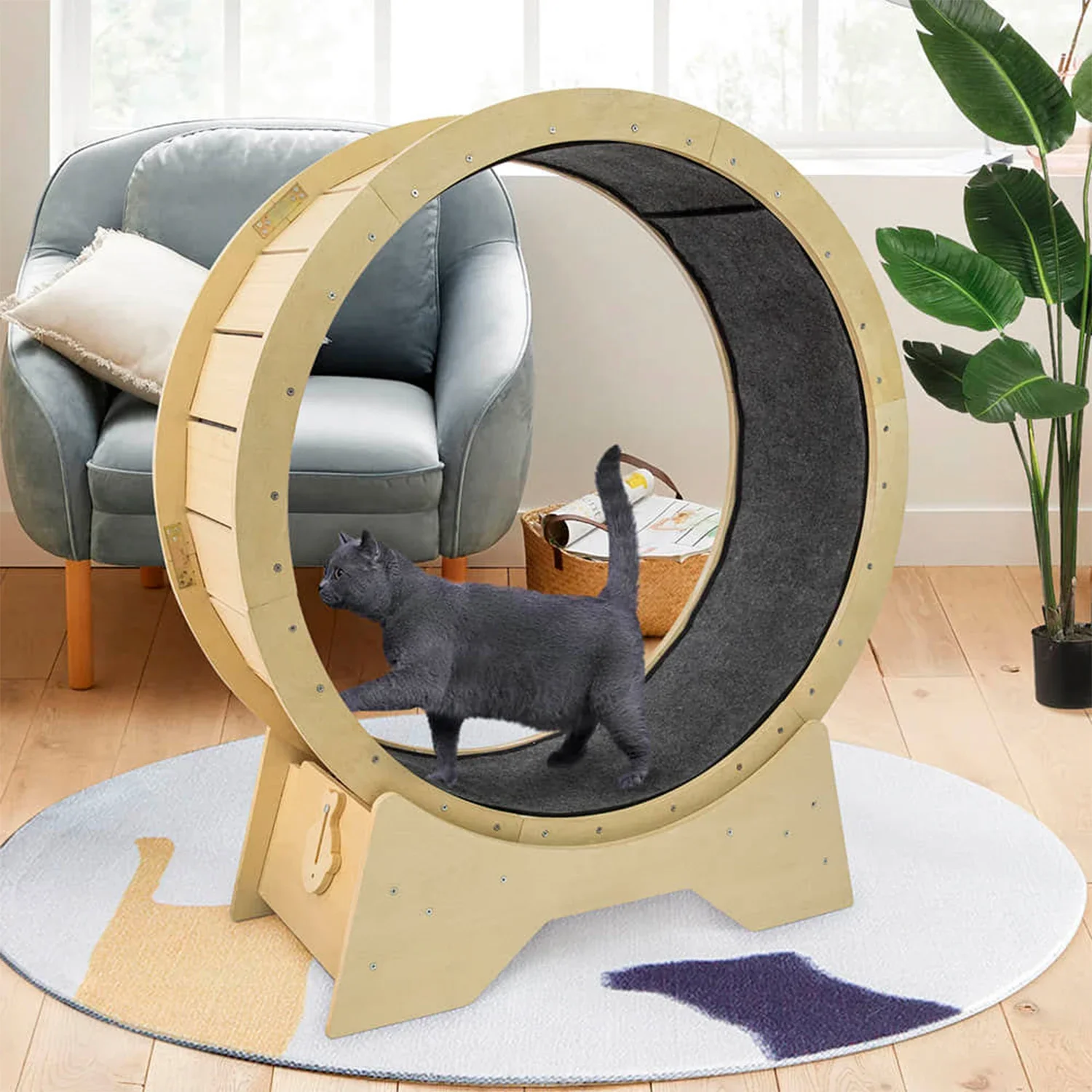 Cat Toys Circle Track For Household Interactive Pet Tread Exercise Running Wheel Cat Climbing Frame Fiberboard Treadmill