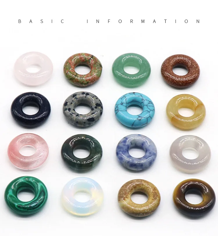 20MM Natural Stone Rose Quartz Tiger's Eye Opal Crystal Agate For Diy Necklace Earrings Jewelry Accessories