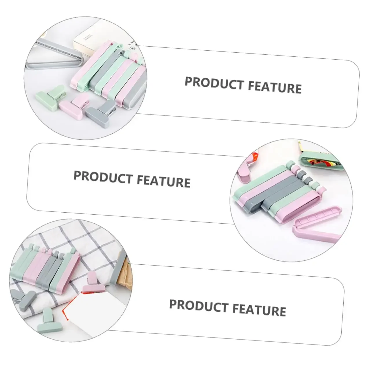 1 set of 12 snack sealing clips, household tools, debris bag clips, kitchen bag sealing machine, practical clip sealing tools