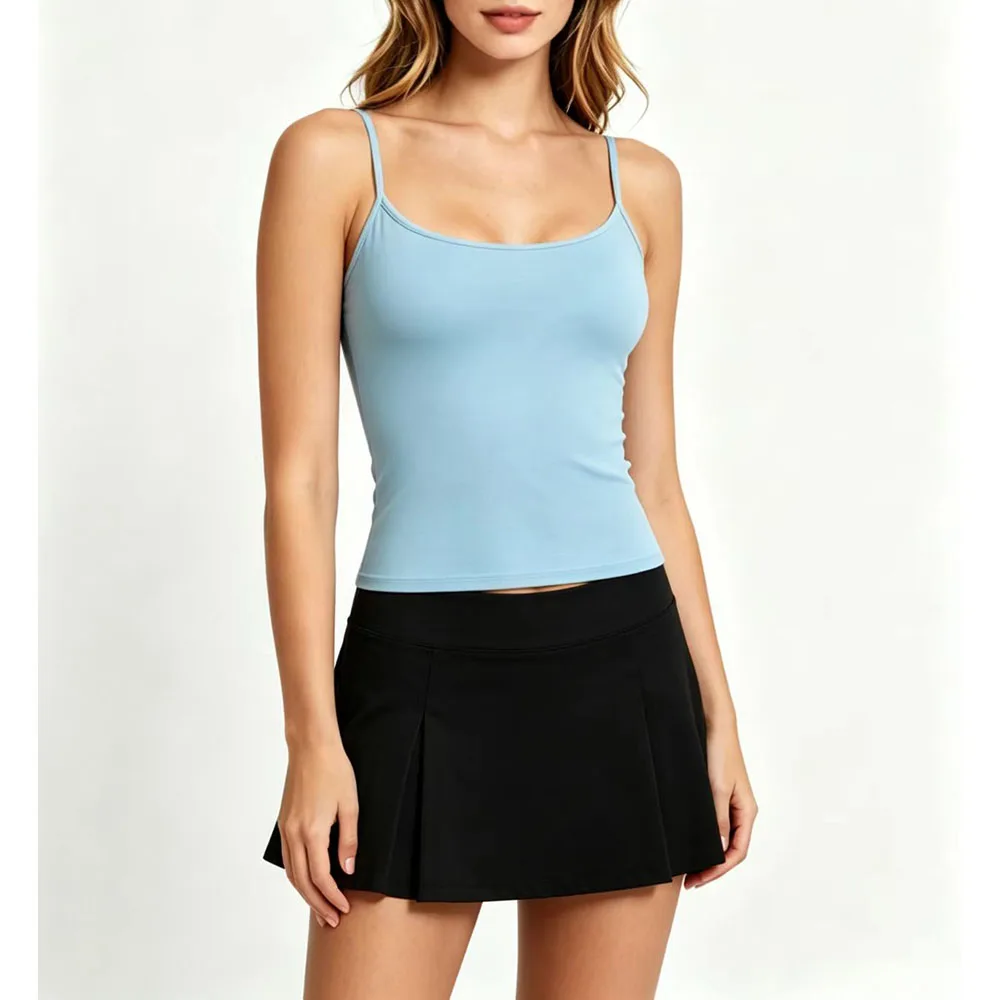 Sky Blue Women's Slim Tank Top - Summer Fashion Versatile Casual Sleeveless