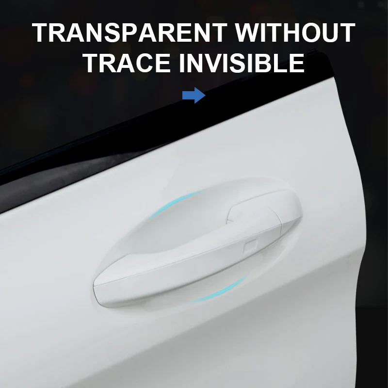 Car Stickers BLALION 4PCS Universal Car Door Handle Bowl Scratch Protective Stickers Transparent Car Handle Anti-collision Protection Strip