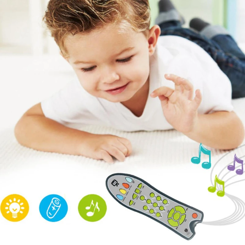 Télécommande itude télécommandée pour bébé, jouets pour enfants, télécommande de simulation, jouet d'apprentissage avec lumière, cadeau sonore