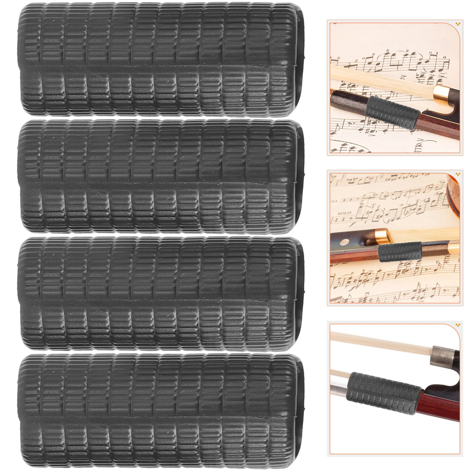

4 Pcs Teaching Aids Violin Case Student Kids Grips Rubber Musical Equipment Accessory