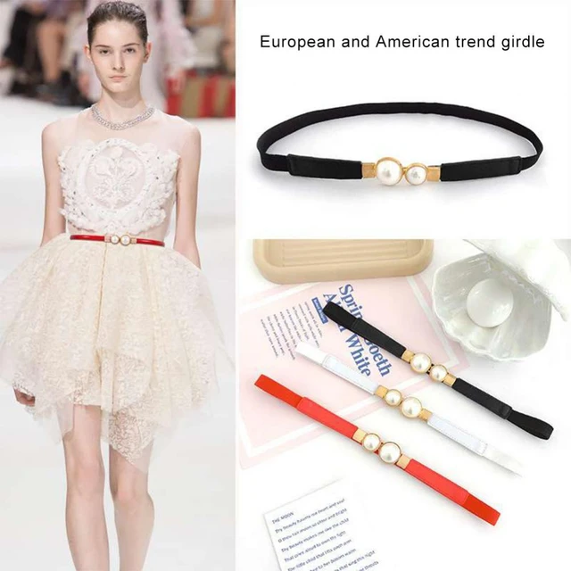 New Trendy Simple Dress Waist Belt Women PU Leather Metal Buckle Waistband  Fashion Elegant Thin Waist Strap Clothing Accessories - AliExpress