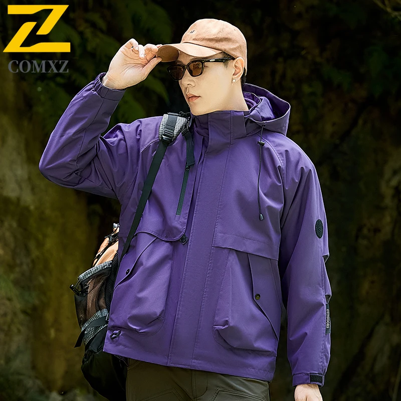 COMXZ 3-in-1 Waterproof Windproof Jacket for Couples Winter Detachable Down Coat Mountain Climbing Thermal Outdoor Gear