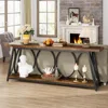 70.9 inch Extra Long Console Table,  Industrial Sofa Table Behind Couch with 2 Tier Storage Shelf ,  Narrow Entryway 5