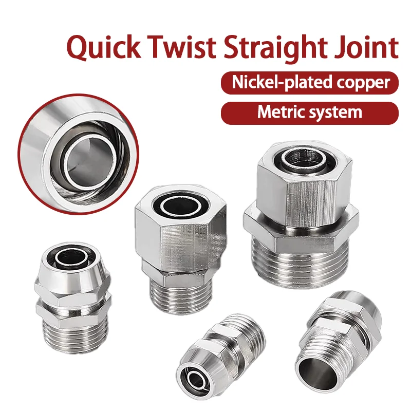 Conector Rápido Parafuso de Cobre Componentes Pneumáticos Quick Twist Joint Acessórios para Tubos Pc4 10 12 mm Tubo To1 81 43 81 2
