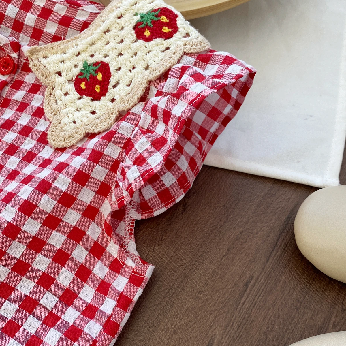 51166-574133.jpg Girls Plaid Dress (Vintage Collar Design)
