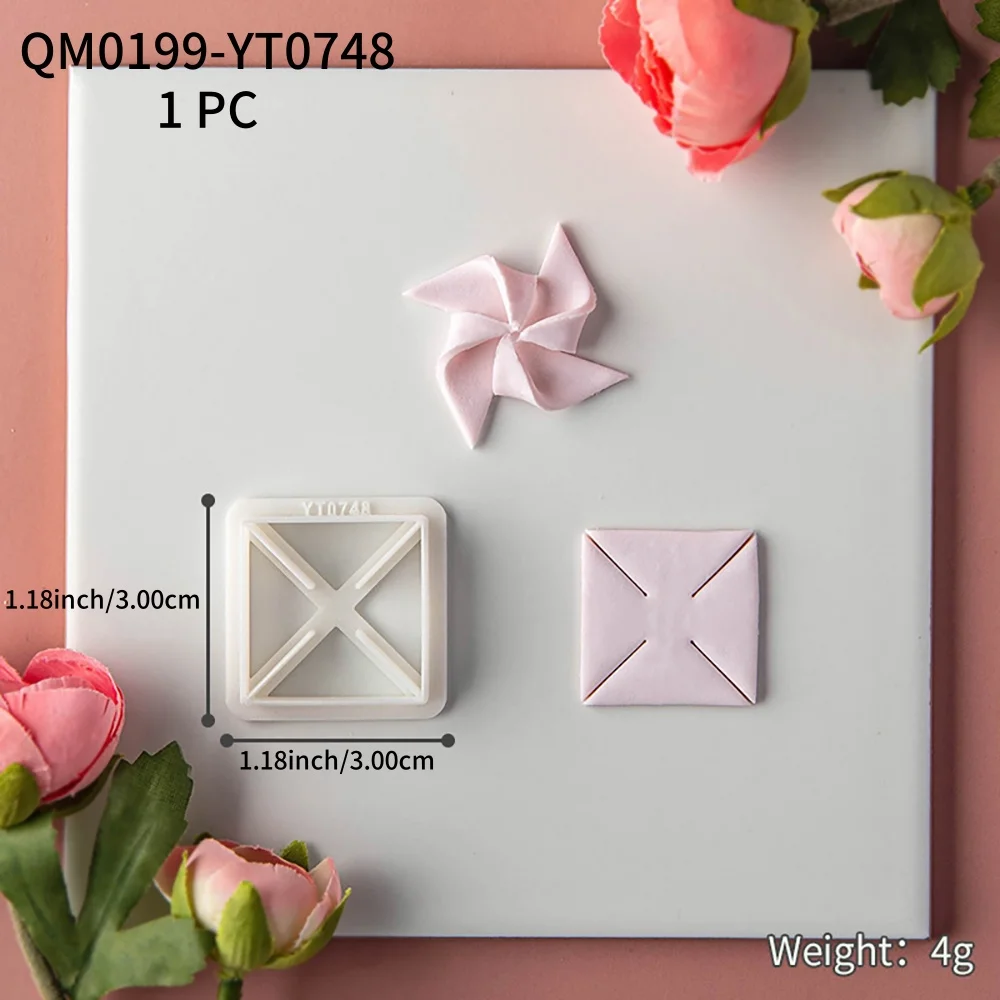 3D Windmühle Blume Polymer Clay Schneider Geometrische Ohrringe Schmuck Anhänger Keramik Ton Baumeln Handgemachte Stanzform Werkzeuge – Detail 10