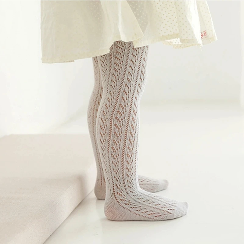 Summer Baby Girls Tights Thin Infant Toddler Newborn Kids Breathable Hollow Pantyhose Children Soft Cotton Stockings kids socks kids pantyhose solid color pantyhose toddler tights kids leggings