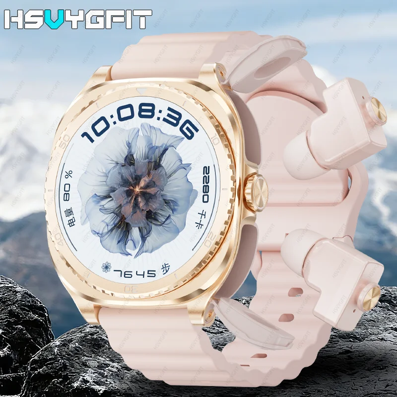 watch earphones 2-in-1 smartwatch, Health monitoring device, wireless calling, 100+sports thumbnail 2