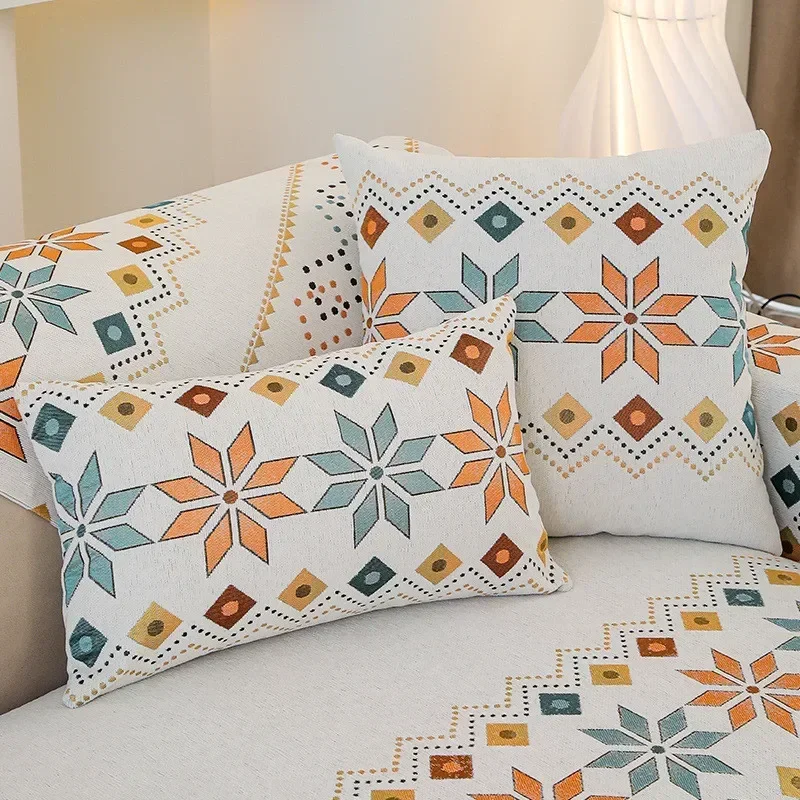 Chenille Sofa Cover Living Room Jacquard Four Season Universal Couch Cushion Anti Slip Armrest Combination Pad 2