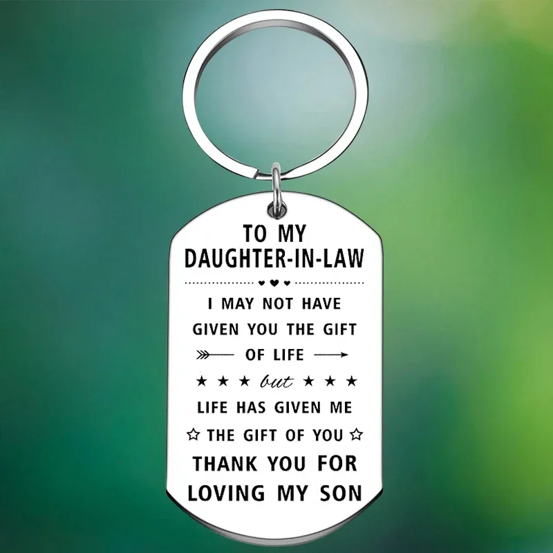 

Daughter In Law Wedding Gifts Keychain Future Daughter Key Chain Pendant Happy Christmas Birthday gift
