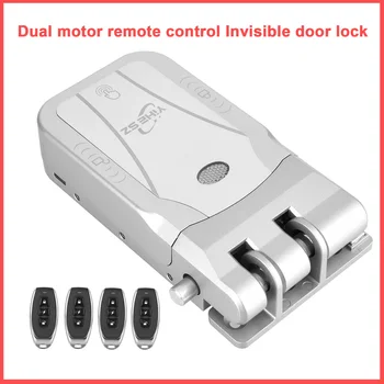 YiHESZ 433Mhz Remote Control Door Lock Dual Motor Touch Lock/unlock Invisible Deadbolt Smart Lock Tuya App Control VS Wafu 026 1