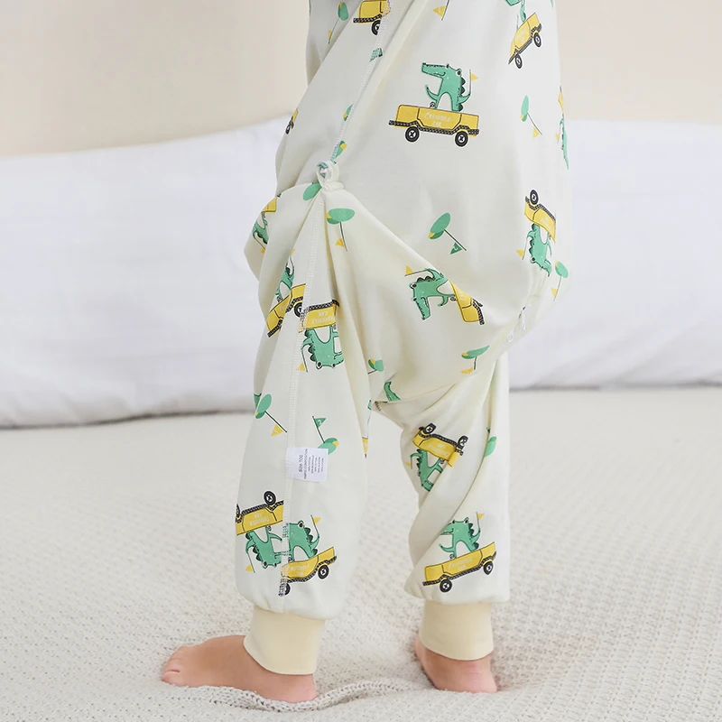 MICHLEY Spring Cotton Sleeping Bag Baby Kids Jumpsuit Sleepsack Pajamas Long Sleeve Sleepwear For Girls Boys Children 6M-6T 5
