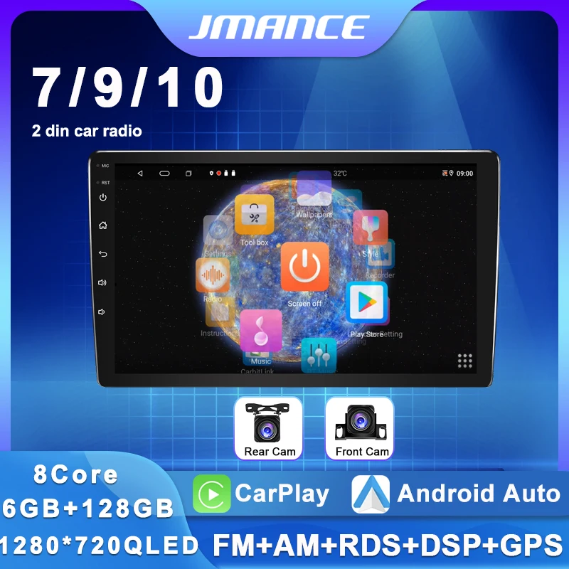 

Android 12 2 Din Car Radio Multimedia Video Player Universal 7" Auto Carplay Stereo GPS For Volkswagen Nissan Hyundai Kia Toyota