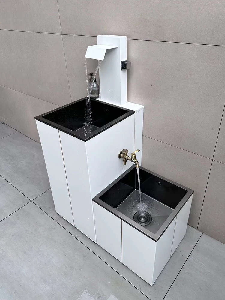 

Уличная белая раковина для уборки на открытом воздухе раковина для уборки на балконе раковина из нержавеющей стали