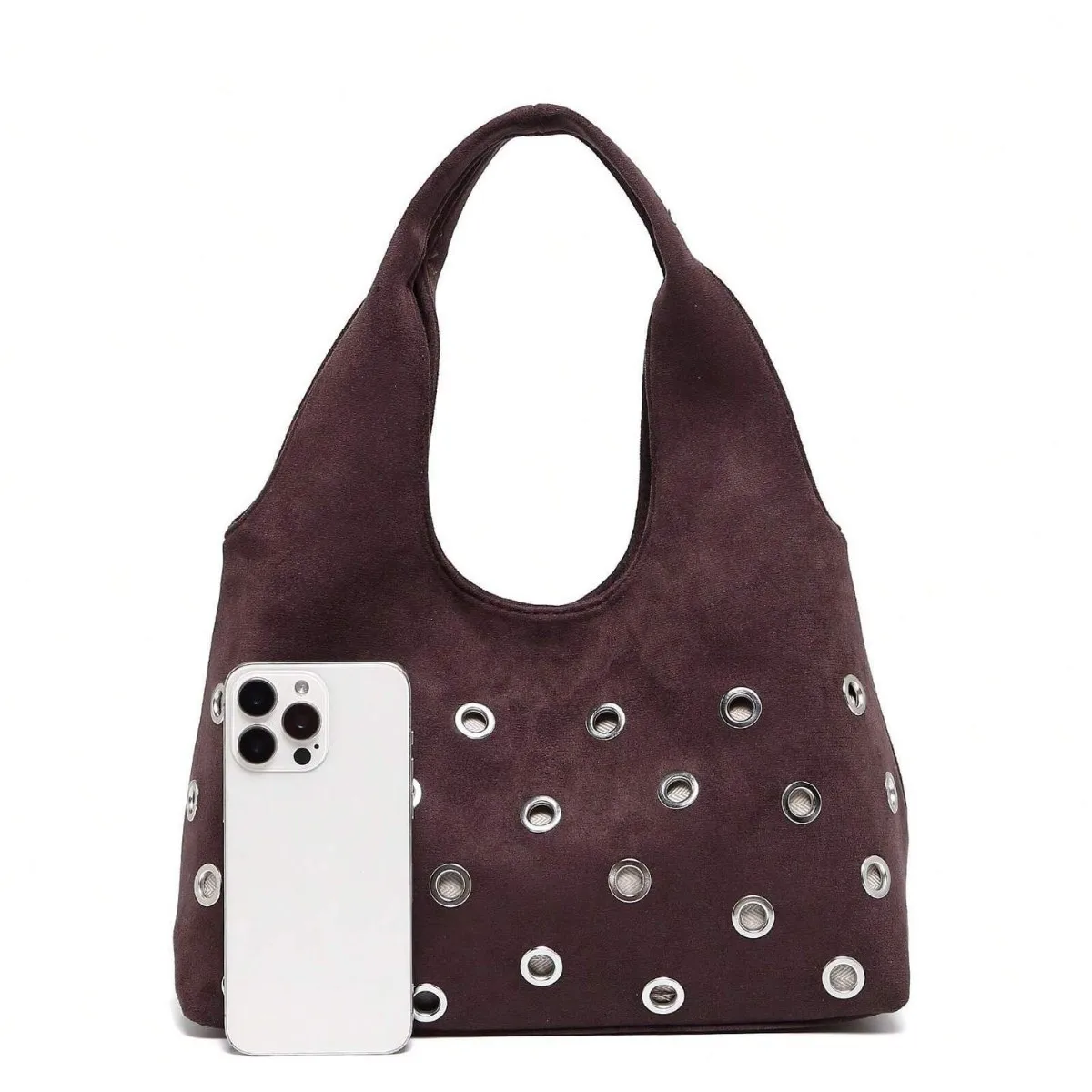 Designer Rivet Travel Tote Bag Fashion High End Punk Style Women's PU Leather Handbag Stylish Underarm Bags for Women