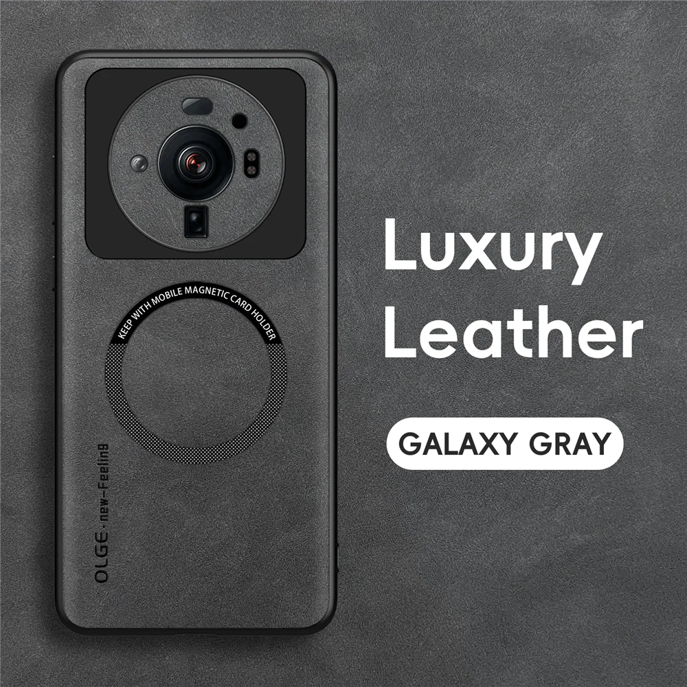 Magnetic Retro Leather Soft Phone Case with Wireless Charging Compatibility