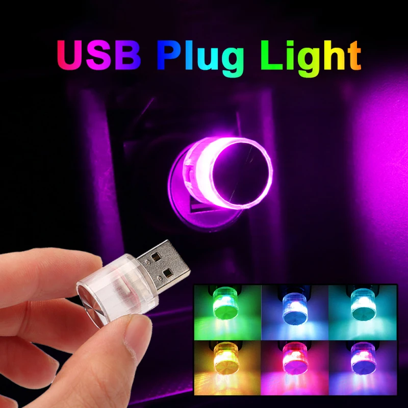 Mini USB LED Car Ambient Night Light Lamp