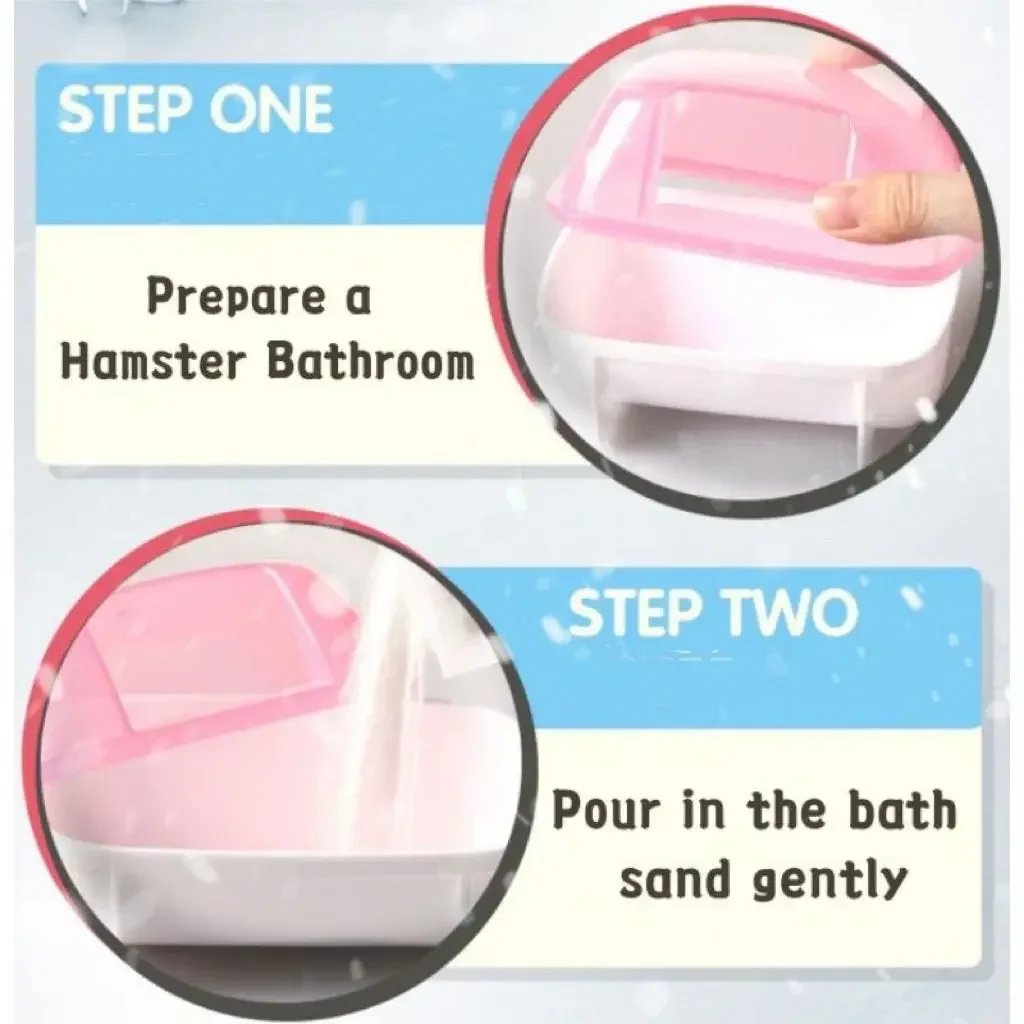 Mini Hamster & Small Animal Bathroom Set-Bathtub Accessories for Golden Bears, Guinea Pigs in Cage