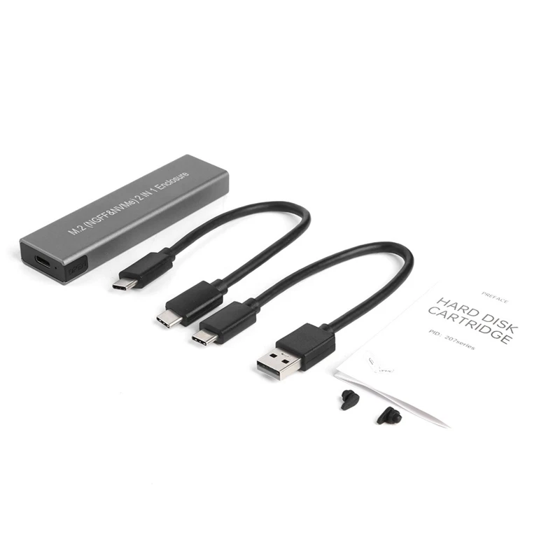 

for M.2 NVMe Type-C SSD for Case Portable HDD Hard Disk Enclosure USB3.1 10Gbps SSD Enclosure Aluminum Alloy Box
