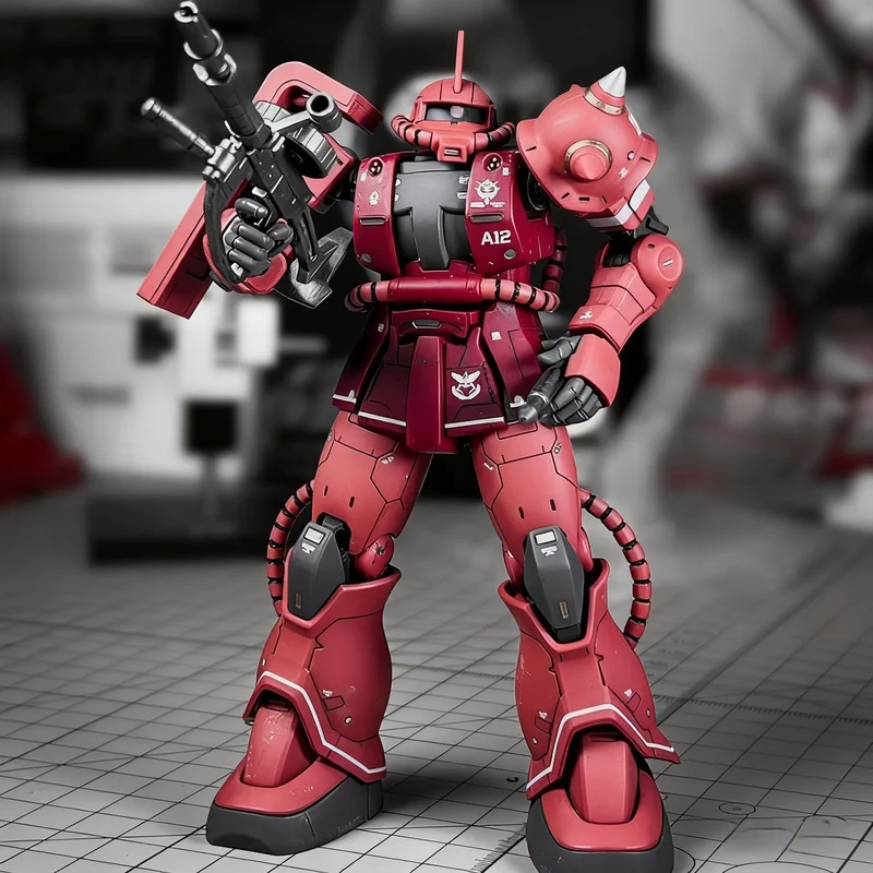 GTO Char's Zaku HG 1/144 Mech Assembly Model Kit Action Figures Desktop Decoration Doll Boys' Puzzle Toys Gift Collectible