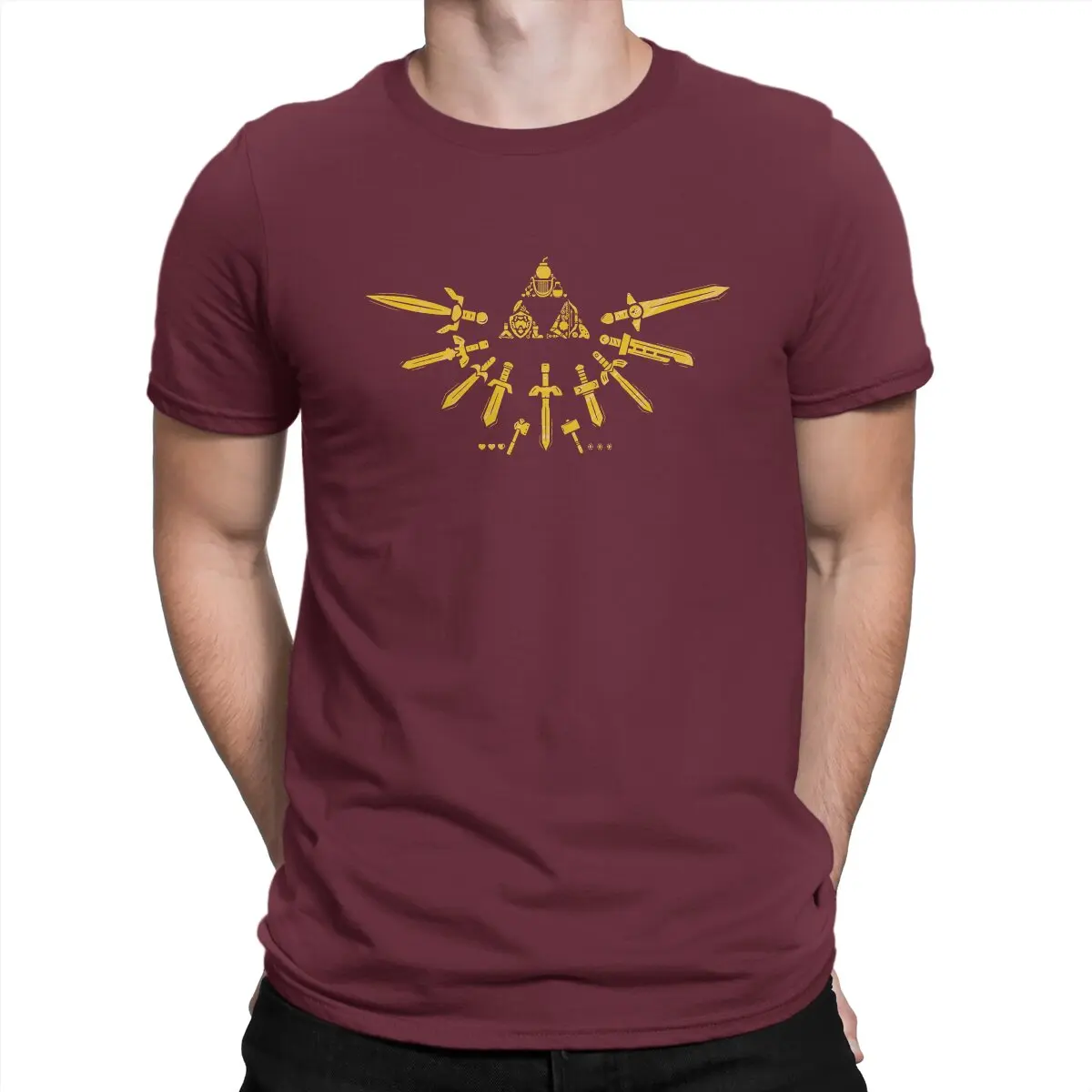 thumbnail image 1 of Camiseta creativa Z-Zelda para hombre, Triforce, cuello redondo, algodón puro, personalizable, regalos de cumpleaños, ropa de calle, 1 of 7