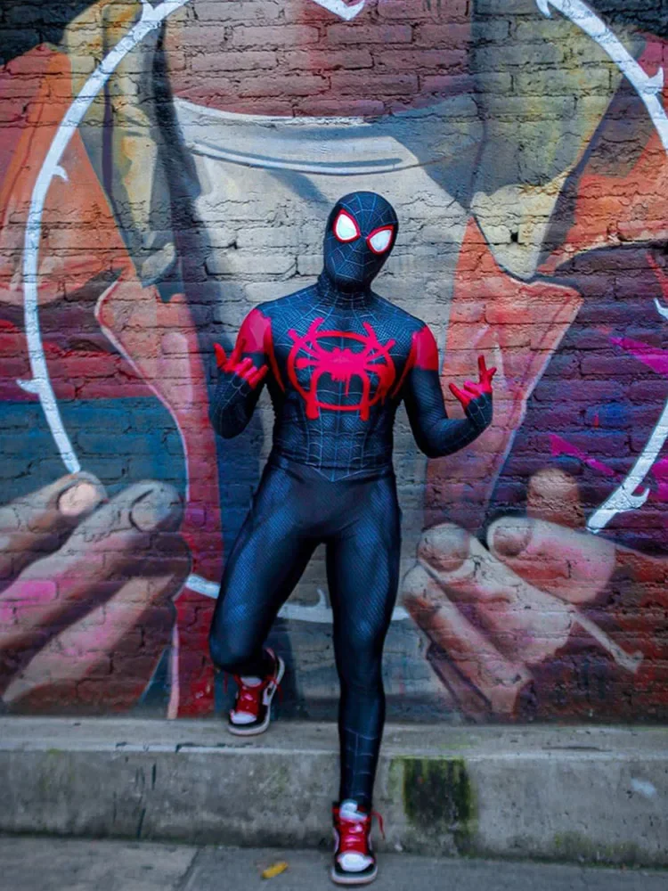 Anime Superhero Miles Morales Venom Costume Cosplay Miles Morales Spiderman Cosplay Tuta Tuta Compleanno Regalo Di Halloween